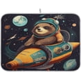thumbnail image 1 of Sloth Space Planet Dish Drying Mat for Kitchen Counter, Ultra Absorbent Reversible Microfiber Dishes Drying Rack Pad Heat-resistant Mats 18x24in Home Decor, 1 of 7