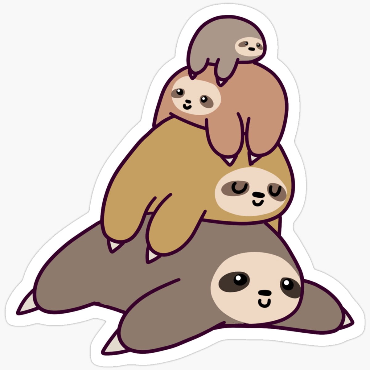 Sloth Stack Sticker. Gift For You - Decorate Laptops, Water Bottles ...