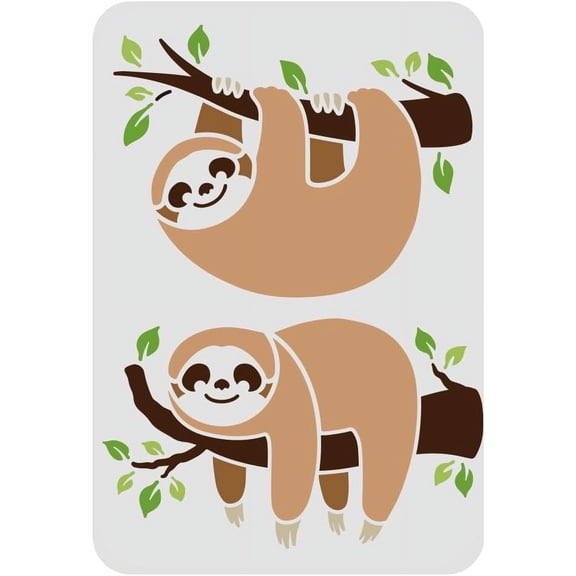 Sloth Stencil for Painting 11.7x8.3 inch Slow Down Sloth Drawing Stencil Reusable DIY Sloth Stencil Animal Beer Stencil for Painting on Wood Tile