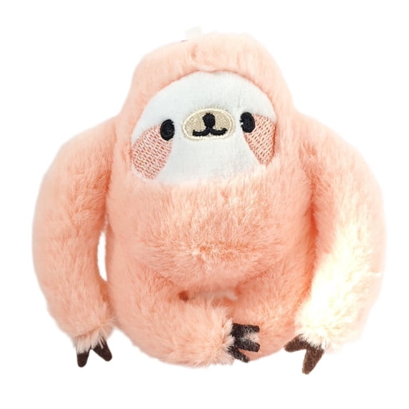Sloth Stuffed Doll - Cute Sloth Plush Toy, Realistic Hanging Animal Doll, Soft Furry Toy for Kids & Aldults, Kawaii Room Backpack Decor Birthday Gift, Light pink