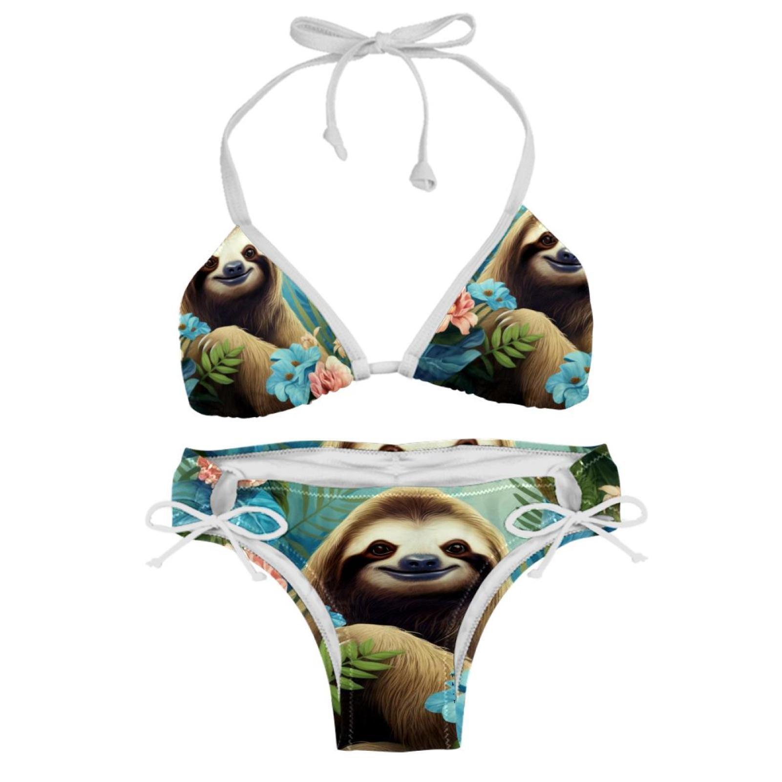 Sloth Swim Wear Detachable Sponge Adjustable Strap Bikini Set Two-Pack