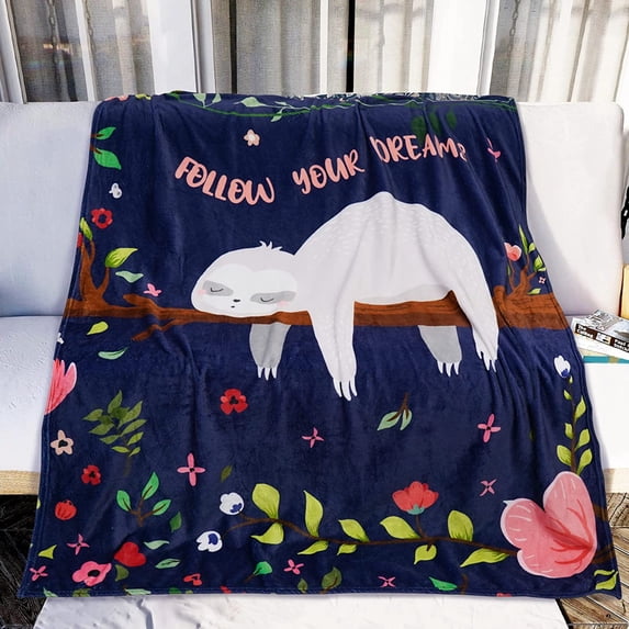 Sloth Throw Blanket Cute Giant Sloth Blanket Sloth Gifts for Women/Girls/Adults/Kids/Boys Soft Plush Flannel Fleece Throw Blankets for Sofa Bed Teen Girl Gifts 50"x60"
