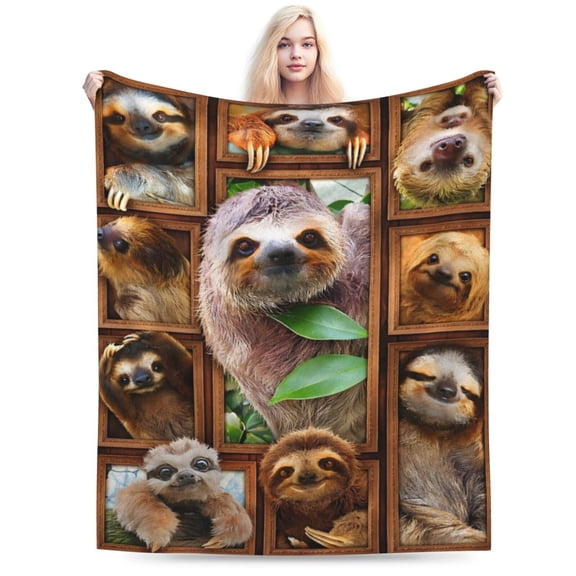 Sloth Throw Blanket Sloth Gifts for Girls Boys Women Men Kids Adults Soft Flannel Fleece Blanket for Couch Sofa ​Bed Home Decor 50x40