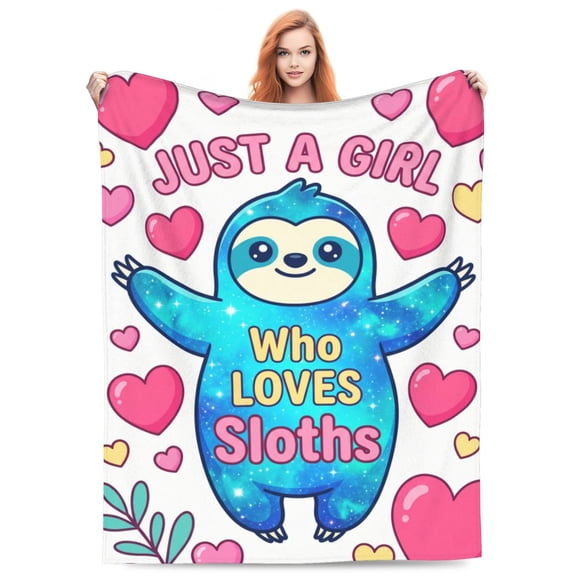 Sloth Throw Blanket, Sloth Gifts for Women, Cozy Soft Blanket for Travel Car Seat, Mothers Day Gifts from Daughter 50x40