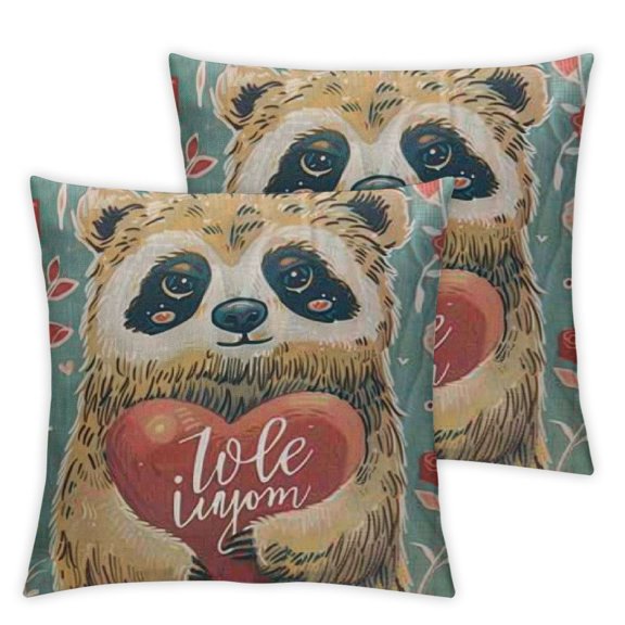 Sloth Throw Pillow Cover Cute Sloth Character Heart and Love Quote You are Loved Decorative Rectangular Pillowcase for Sofa and Bed Couch
