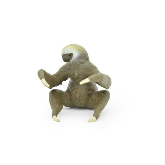 Sloth Toy, Three Toed, Very Realistic Rubber Figure, Model, Educational, Animal, Hand Painted Figurines, 3.5" CH070 BB80