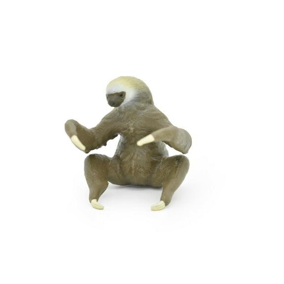 Sloth Toy, Three Toed, Very Realistic Rubber Figure, Model, Educational, Animal, Hand Painted Figurines, 3.5" CH070 BB80