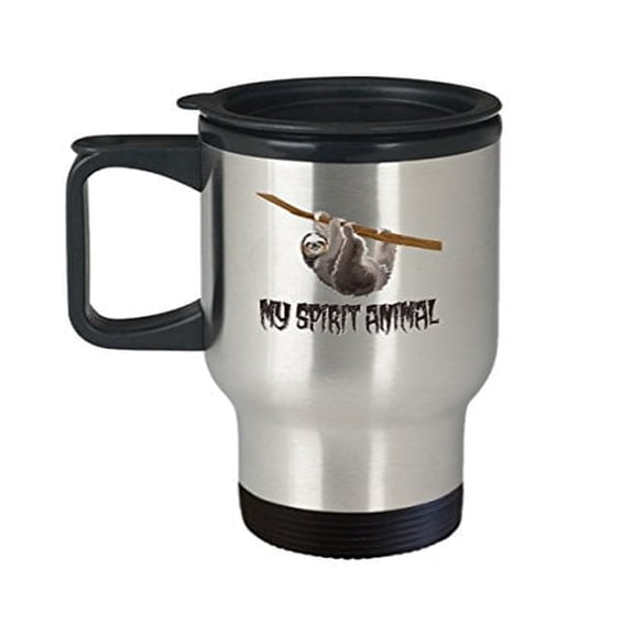 Sloth Travel Cup - My Spirit Animal - Gift For Pet Lover -14 Oz Stainless Steel Coffee Mug