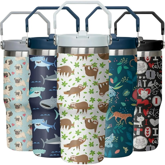 Sloth Tumbler 30oz,Sloth Lovers Gifts for Women Funny Birthday Gift for Youth Kids Travel Coffee Mug Cup Stainless Steel Tumbler with Handle
