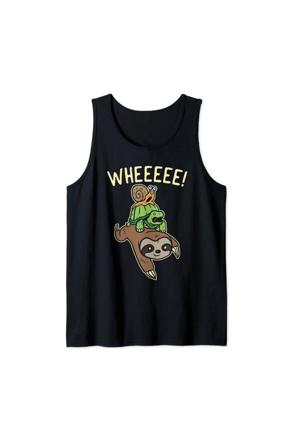 Sloth Turtle Snail Running Wild Internet Gift Tank Top Size S-3XL
