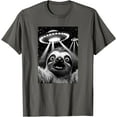 thumbnail image 1 of Sloth UFO Funny Invasion Meme Retro Alien Selfie Unisex T-Shirt for Men Women Kids Toddler,Charcoal Color,Size YM, 1 of 5
