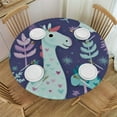thumbnail image 1 of Sloth Unicorn Alpaca Dinosaur Round Tablecloth with Elastic Fitted Polyester Table Cloth, 1 of 8