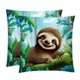 thumbnail image 1 of Sloth Velvet Decorative Throw Pillow Inserts - Set of 2, Chair Pillow Covers - Unique Patterns, 16x16, 18x18, 20x20 Inches for Home Decor & More, 1 of 6
