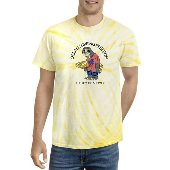 Sloth W Surfboard Freedom Tie Dye Cyclone Men -Image by Shutterstock, Male XX-Large