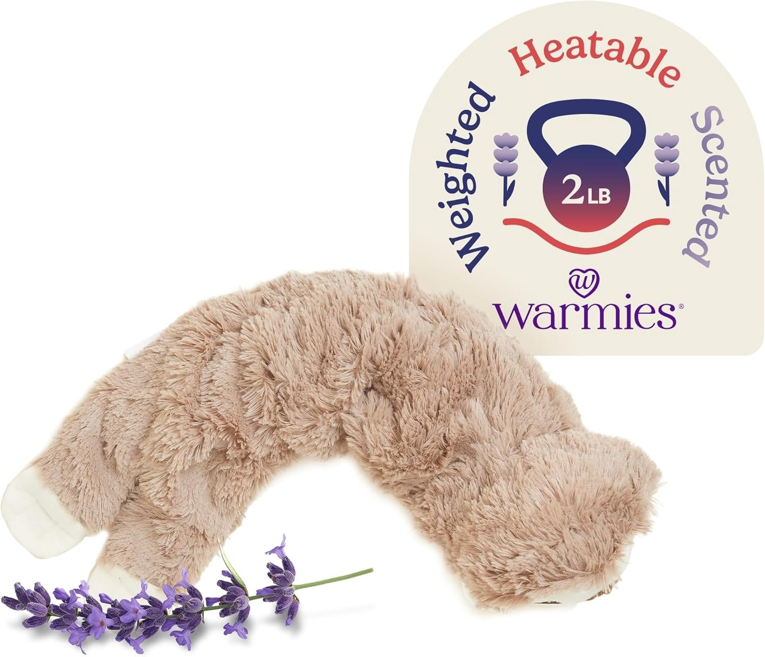 warmies Heating Pad Wrap, Microwavable Neck and Shoulder Weighted Plush Heat Pad, Sloth