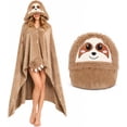 thumbnail image 1 of Sloth Wearable Hooded Blanket for Adults - Sloth Warm Flannel Blanket with Sleeves Hoodie - Sloth Gifts for Women Adults (Brown Sloth), 1 of 6