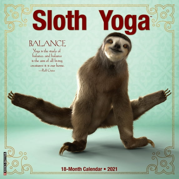 Sloth Yoga 2021 Wall Calendar (Other)