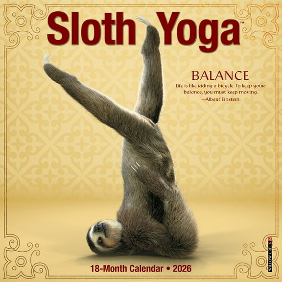 Sloth Yoga 2026 Mini Wall Calendar, (Paperback)