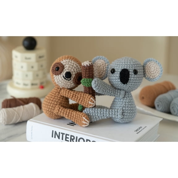 Wizardi Amigurumi DIY Crochet Kit - Sloth and Koala F07N8-M207