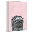 thumbnail image 1 of Sloth in Pink Floater Framed Painting Print on Canvas, 1 of 6