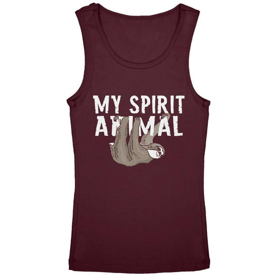 Sloth is My Spirit Animal Youth Girls Tank Top Burgundy YLG