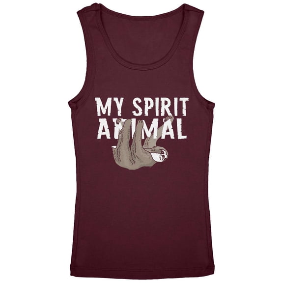 Sloth is My Spirit Animal Youth Girls Tank Top Burgundy YSM