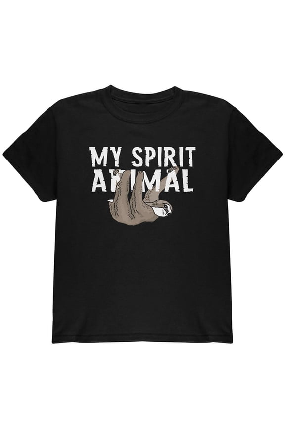 Sloth is My Spirit Animal Youth T Shirt Black YSM