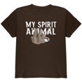 thumbnail image 1 of Sloth is My Spirit Animal Youth T Shirt Dark Chocolate YXL, 1 of 1