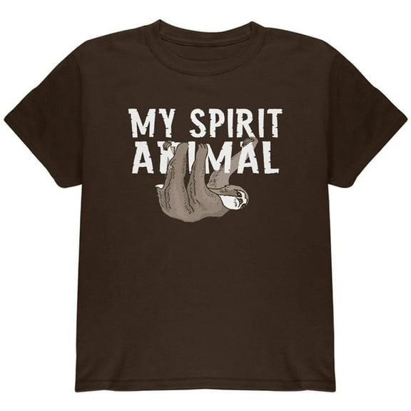 Sloth is My Spirit Animal Youth T Shirt Dark Chocolate YXL