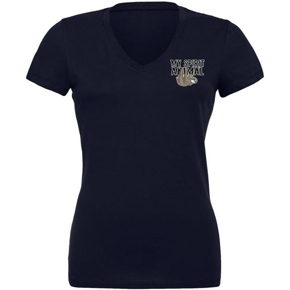 Sloth is my Spirit Animal Juniors V-Neck T Shirt Navy 2XL