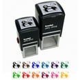 thumbnail image 1 of Sloth on Swan Pool Floaty Self-Inking Rubber Stamp Ink Stamper - Fuchsia Ink - Small 1 Inch, 1 of 7