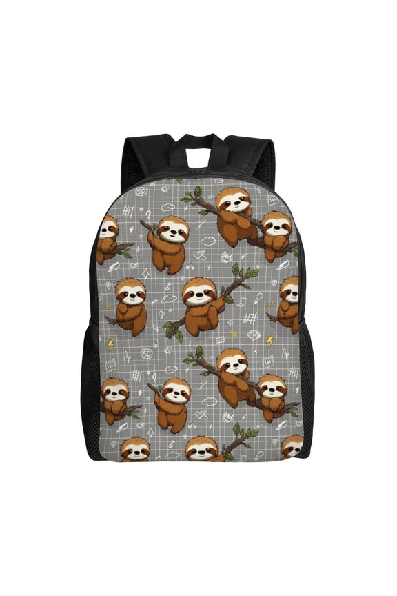 Sloth pattern design Backpack with 15 Inch Laptop Compartment,Water-Resistant Daypack, Large Capacity Backpack with Adjustable Breathable Shoulder Straps for Daily Use Travel Gym
