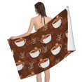 thumbnail image 1 of Sloths Bear In Coffee Cup Bath Towel, Highly Absorbent towels for bathroom Quick Drying Microfiber Bath Towels for Body, Soft Shower Towels for Sport, Yoga, SPA, Gym 27x55in, 1 of 5