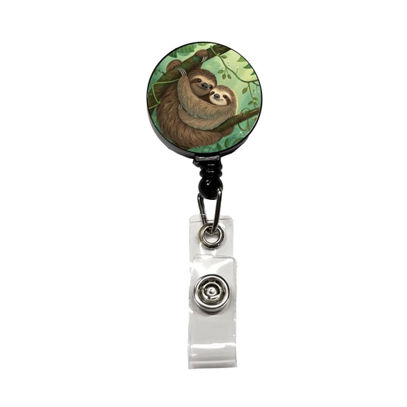Sloths Hugging Love Retractable Reel ID Badge Key Card Name Tag Holder with Clip