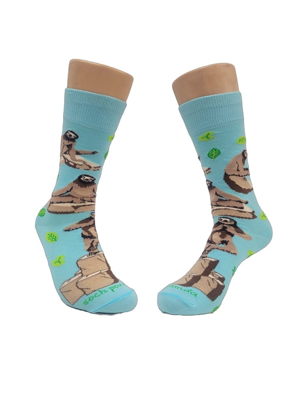 Sloths Performing Yoga Socks from the Sock Panda (Adult Medium - Women's Shoe Sizes 5-10)