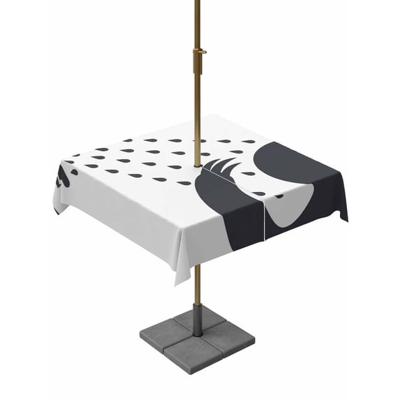 Sloths Showering Outdoor Tablecloth - 60x60 Inch Square Dining Table Cover, Modern Abstract Art Funny Animals Waterproof Outdoor Table Cloth with Umbrella Hole & Zipper for Picnic/Patio/Party