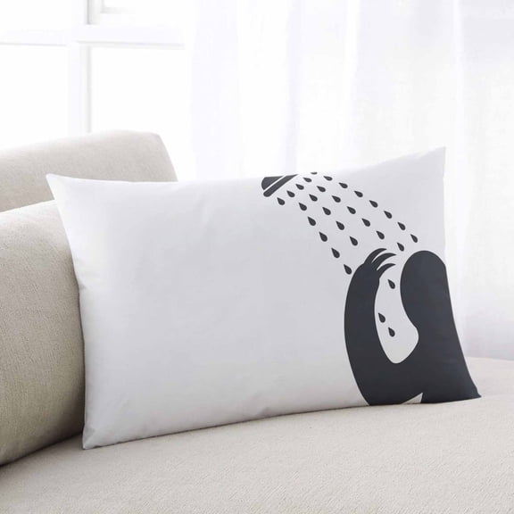 Sloths Showering Throw Pillow Covers, Modern Abstract Art Funny Animals Soft Breathable Pillow Cases with Invisible Zipper for Sleeping, Toddler Pillowcases for Couch Bed Sofa Chair 12x20 Inches