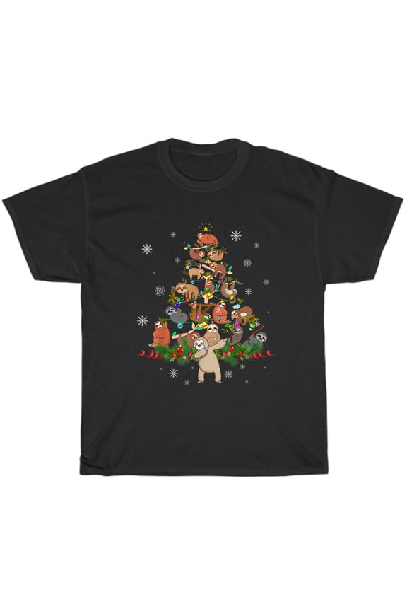 Sloths Tree Lights Dabbing Sloth Dab Dance T-Shirt All Size S-5Xl