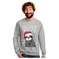 thumbnail image 1 of Tstars Slothy Christmas Ugly Christmas Sloth Sweatshirt X-Large Gray, 1 of 5