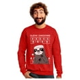 thumbnail image 1 of Tstars Slothy Christmas Ugly Christmas Sloth Sweatshirt X-Large Red, 1 of 4