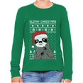 thumbnail image 1 of Slothy Ugly Christmas Kids T-Shirt Sloth Long Sleeve Medium Green, 1 of 4