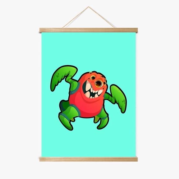 Slothy the Scary Monster Magnetic Wood Frame Hanger by Dancing Littles Jungle