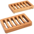 thumbnail image 1 of Slotted Bar Soap Holder 2PCS Teak Wood by HTB, Kitchen Wooden Sponge Holder, Self Draining Soap Dish for Shower, Sink, Bathroom, Bathtub, RV, 1 of 9
