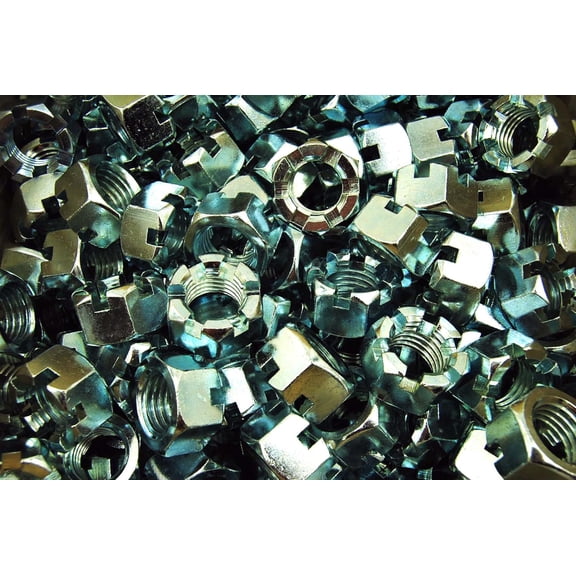Slotted Castle Nuts 1"-8 Thread Zinc Plated 1-8