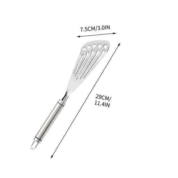 Slotted Fish Spatula Wood Handle 304 Stainless Steel Cooking Spatula Teppanyaki Pizza Knife, Spatula Wide Thin Slotted Turner Kitchen Utensils