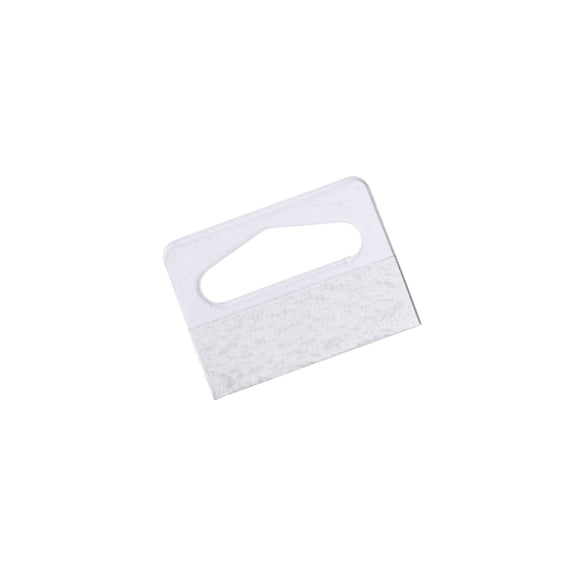 SSWBasics Slotted Hang Tabs with Adhesive - Pack of 200- Clear Sleek Hang Tags  Hanger Tags  and Hang Tabs - Versatile and Useful for Retail  Clothing  and Organization Solutions