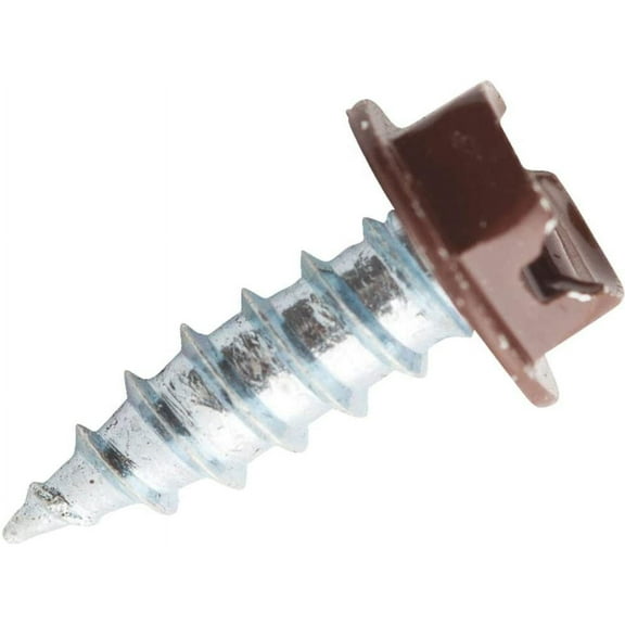 PrimeSource Slotted Hex Washer Head Zip Screw - Zinc-Plated, #8 x 1/2 In, Silver