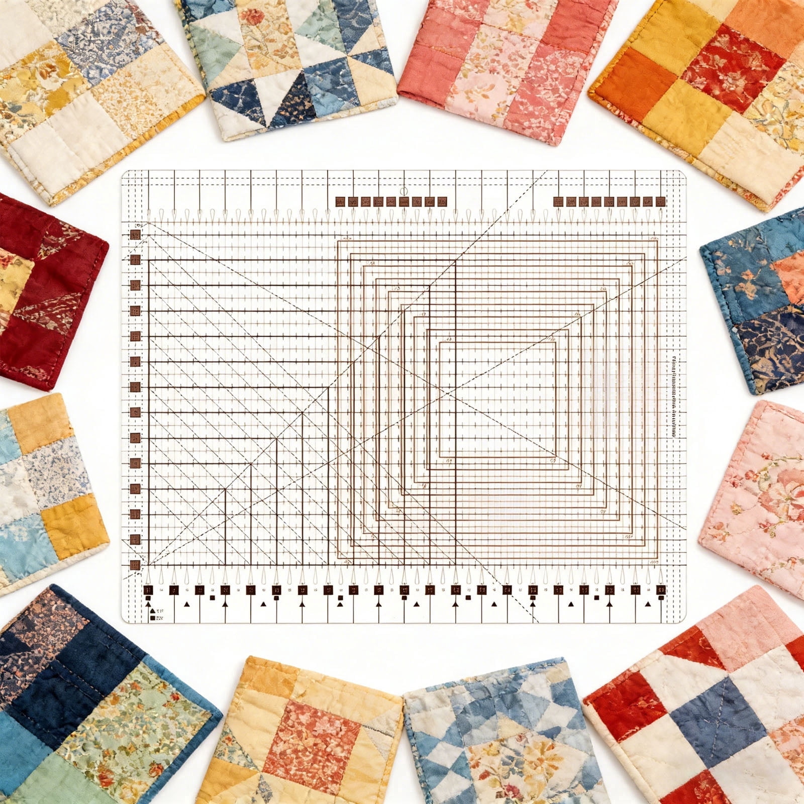 Numbers Slotted Ruler Slotted Quilting Ruler, 17-3/4in x 22in, XL Quilting Rulers and ...
