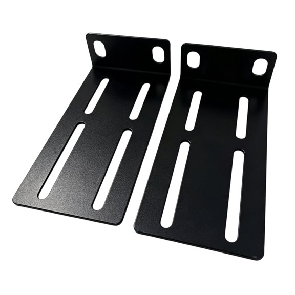 Slotted Rack Brackets 88 mm 1U Adjustable Mount Ears with Black Metal Structure for 19 Inch Cabinet Equipment Placement Replacement Support Hardware