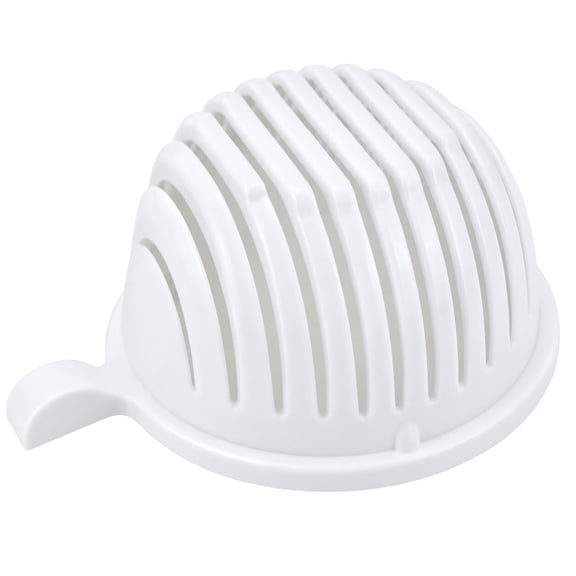 Slotted Salad Chopper Bowl Lid, Fruit Vegetable Cutting Guide & Strainer, BPA-Free Plastic Cutter Cover, Dishwasher Safe Kitchen Prep Tool